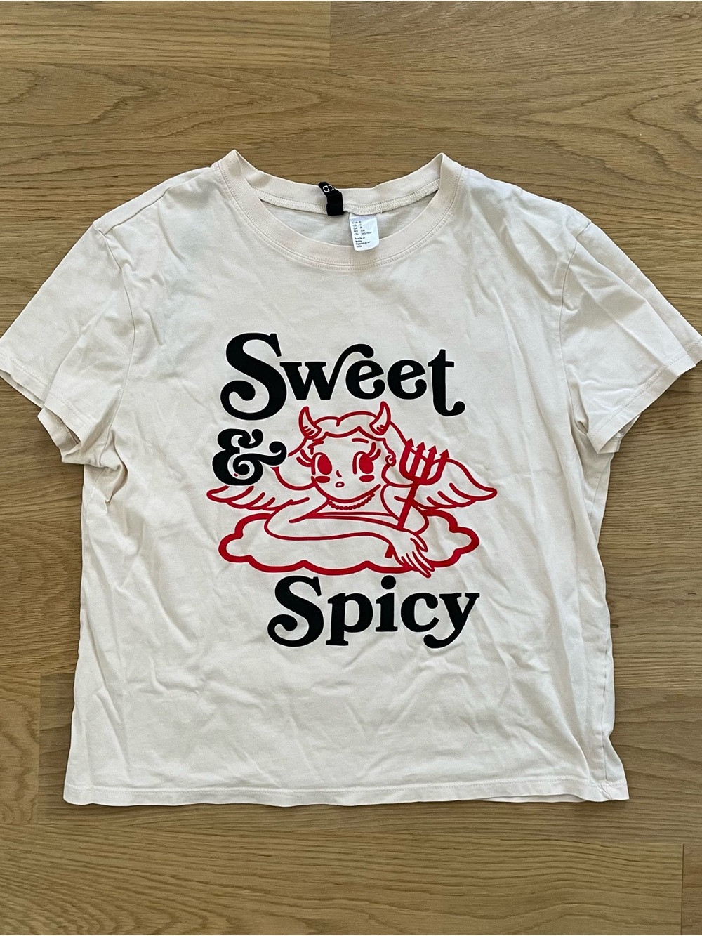 Cream Cotton Graphic Tee